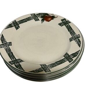 Vintage Citation Cades Cove Apple Motif Salad Plates Set of 4 Green